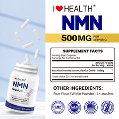 500mg 99.9% Pure Supplement Capsules 60 Count