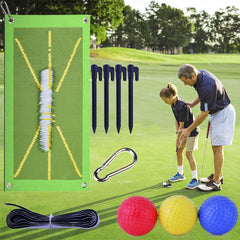 Golf Swing Practice Training Mat Directional Track Guide