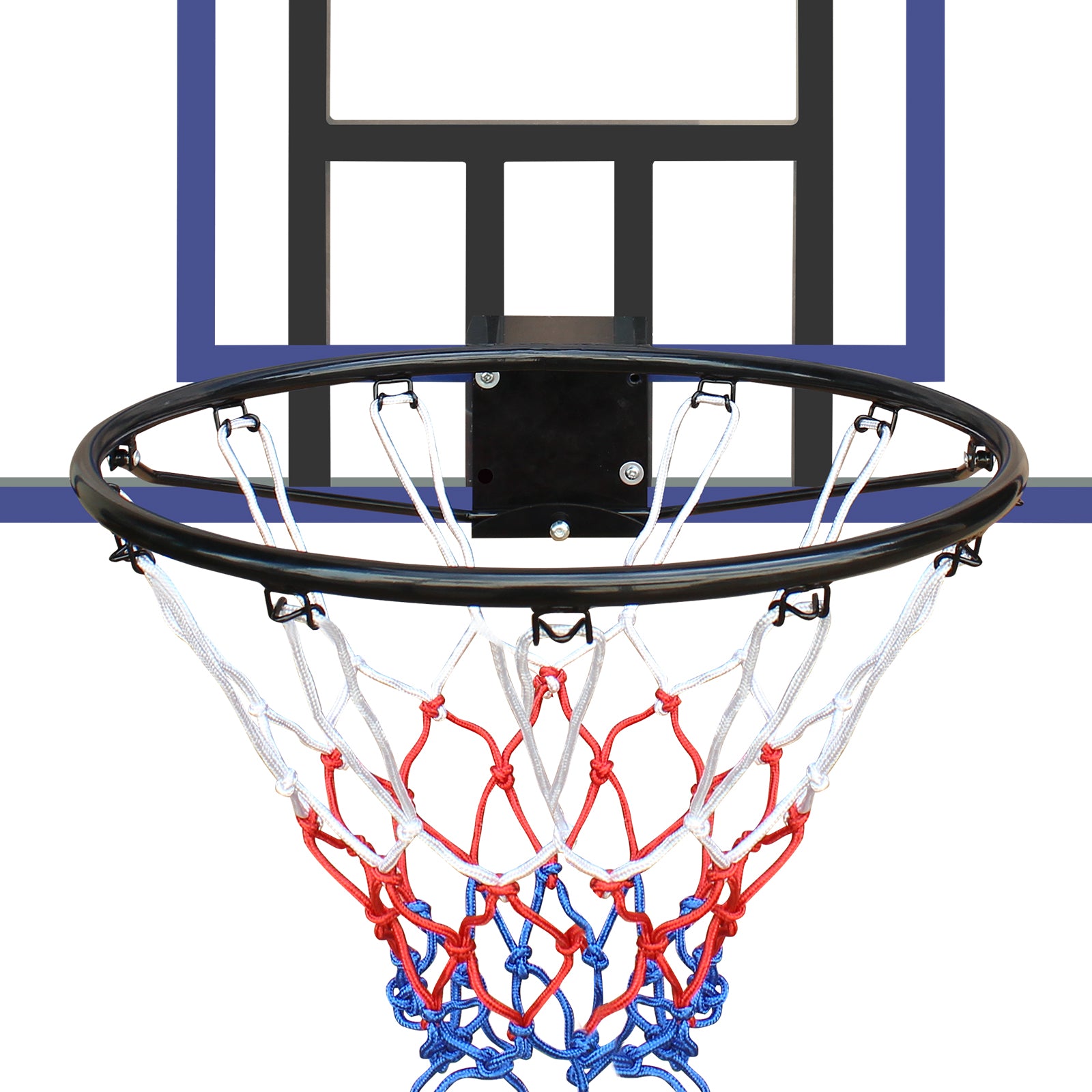 Wall Mounted Basketball Hoop 45x29 Inch Shatterproof Backboard