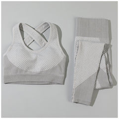 Women's Textured Leggings Sports Bra Activewear Set