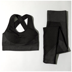 Women's Textured Leggings Sports Bra Activewear Set