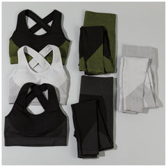 Women's Textured Leggings Sports Bra Activewear Set