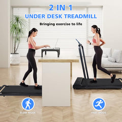 2-in-1 Folding Walking Pad Under Desk Treadmill