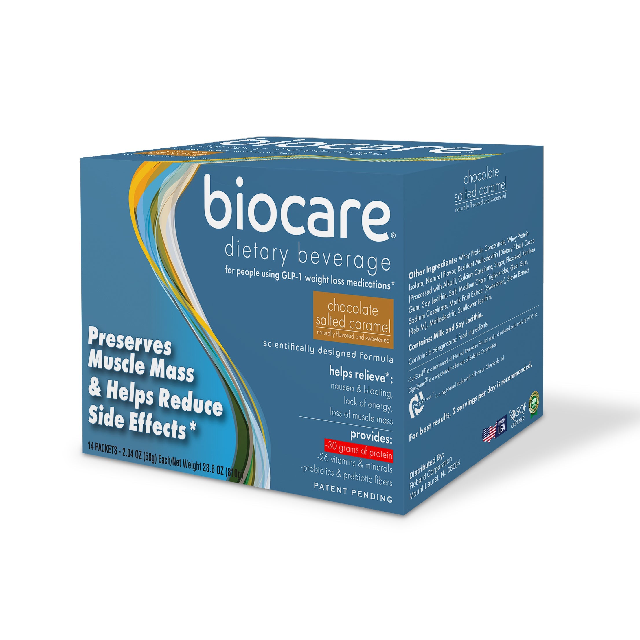 Biocare 30G Protein Chocolate Salted Caramel Beverage 14-Count
