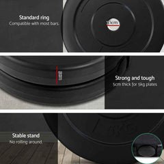 28KG Barbell Weight Set Plates Bench Press Fitness