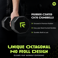 Octo Rubber Dumbbell Individual Weight Training Fitness Equipment