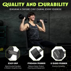 Octo Rubber Dumbbell Individual Weight Training Fitness Equipment