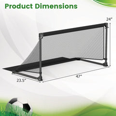 Portable Pop Up Toddler Soccer Net Metal Frame