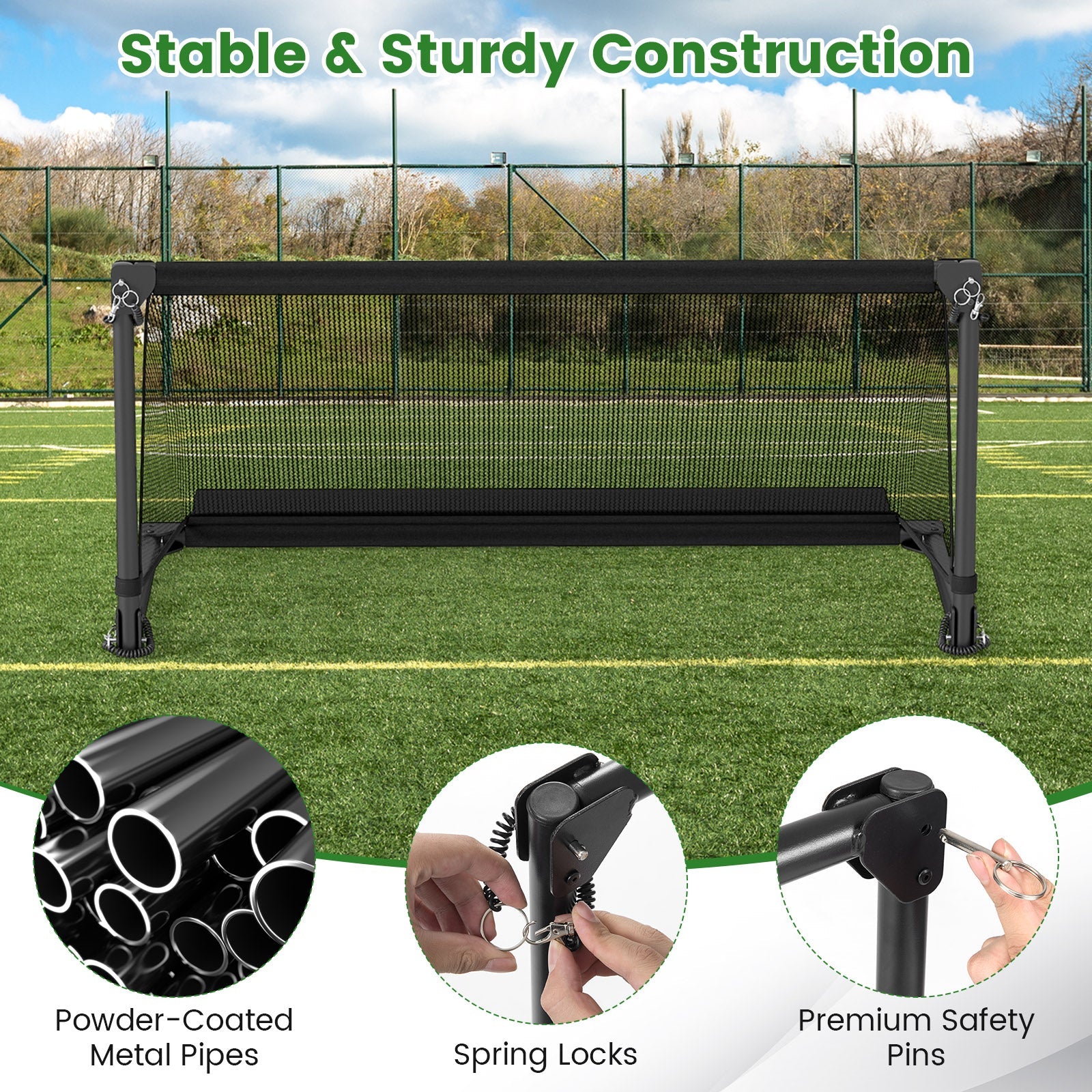 Portable Pop Up Toddler Soccer Net Metal Frame