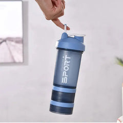 450ml Three Layer Plastic Protein Shaker Water Bottle