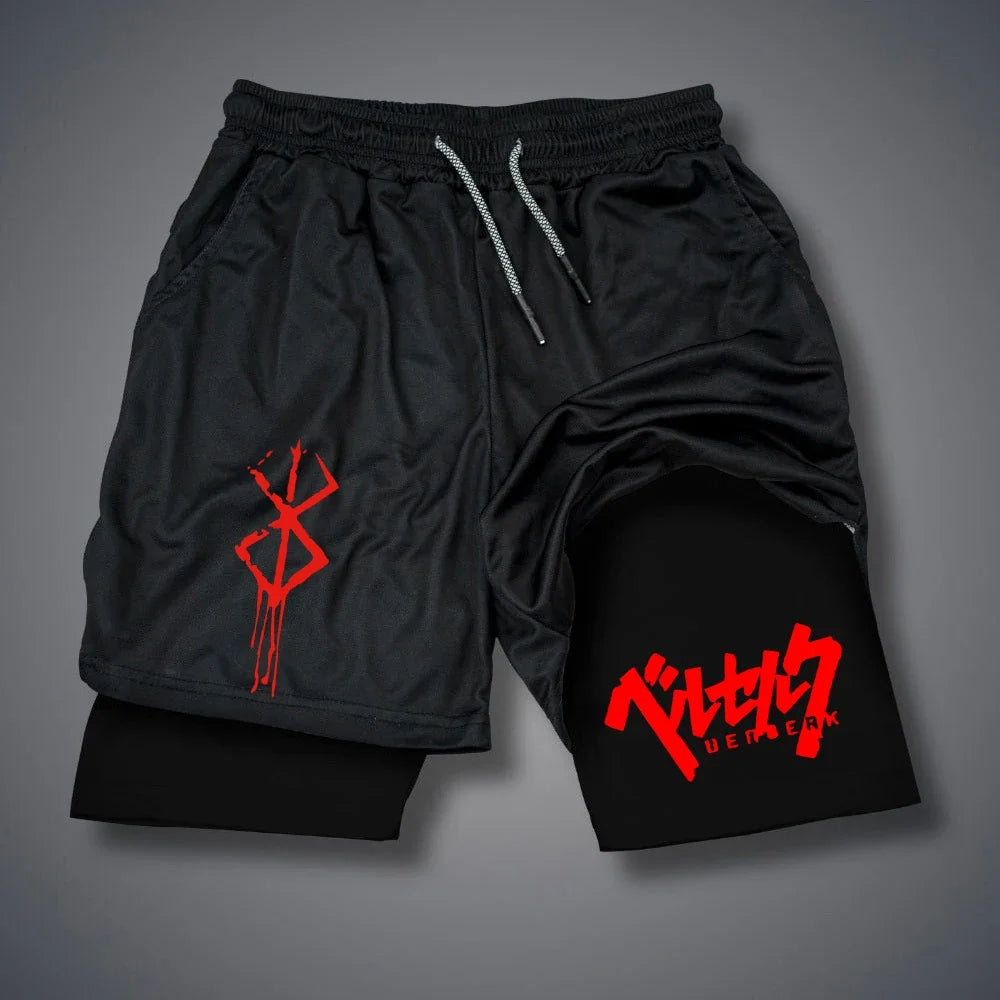 Men's 2-in-1 Compression Running Shorts With Phone Pockets