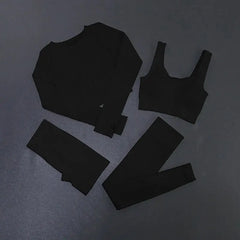 Women's Ribbed Seamless Activewear Sports Bra Leggings Set