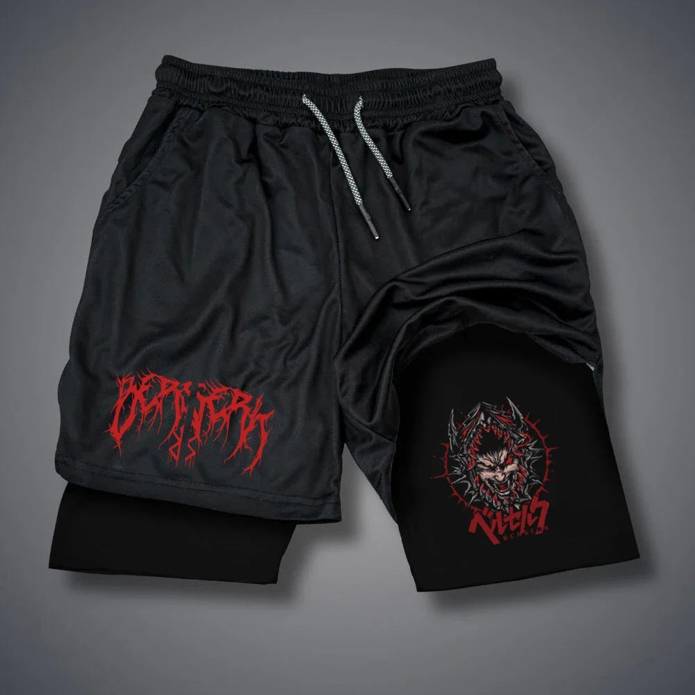 Men's 2-in-1 Compression Running Shorts With Phone Pockets