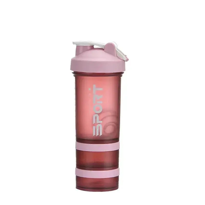 450ml Three Layer Plastic Protein Shaker Water Bottle