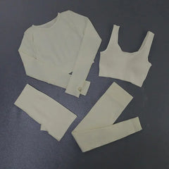 Women's Ribbed Seamless Activewear Sports Bra Leggings Set