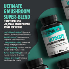 Organic Mushroom Complex Supplement Capsules Dietary Support