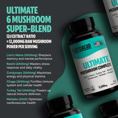 Organic Mushroom Complex Supplement Capsules Dietary Support