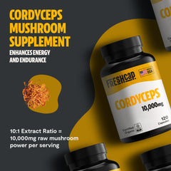 Organic Cordyceps Mushroom Supplement Capsules Dietary Support
