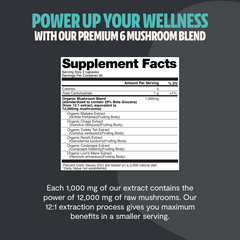 Organic Mushroom Complex Supplement Capsules Dietary Support