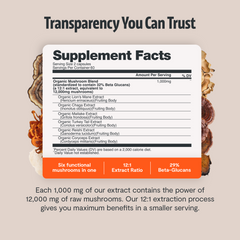Organic Mushroom Complex Supplement Capsules Dietary Support