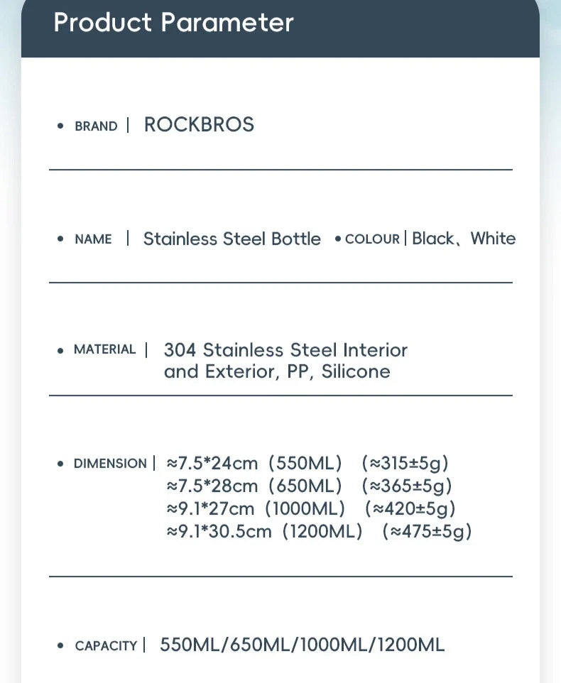 Large Capacity Stainless Steel Water Bottle For Fitness