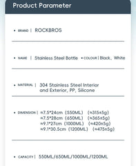 Large Capacity Stainless Steel Water Bottle For Fitness