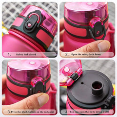 Sports Water Bottle With Time Marker Leakproof Tritan